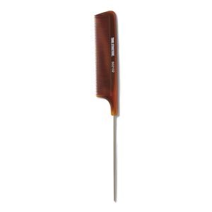 Professional Metal Pin Tail Fine-Tooth Comb – Amber Brown