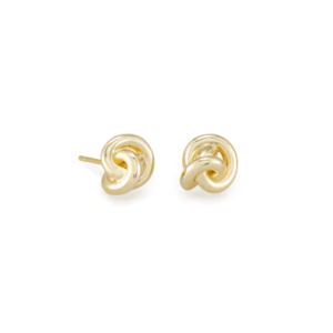 Polished Gold Knot Stud Earrings