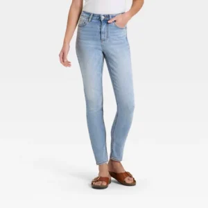 High-Rise Light Wash Skinny Jeans